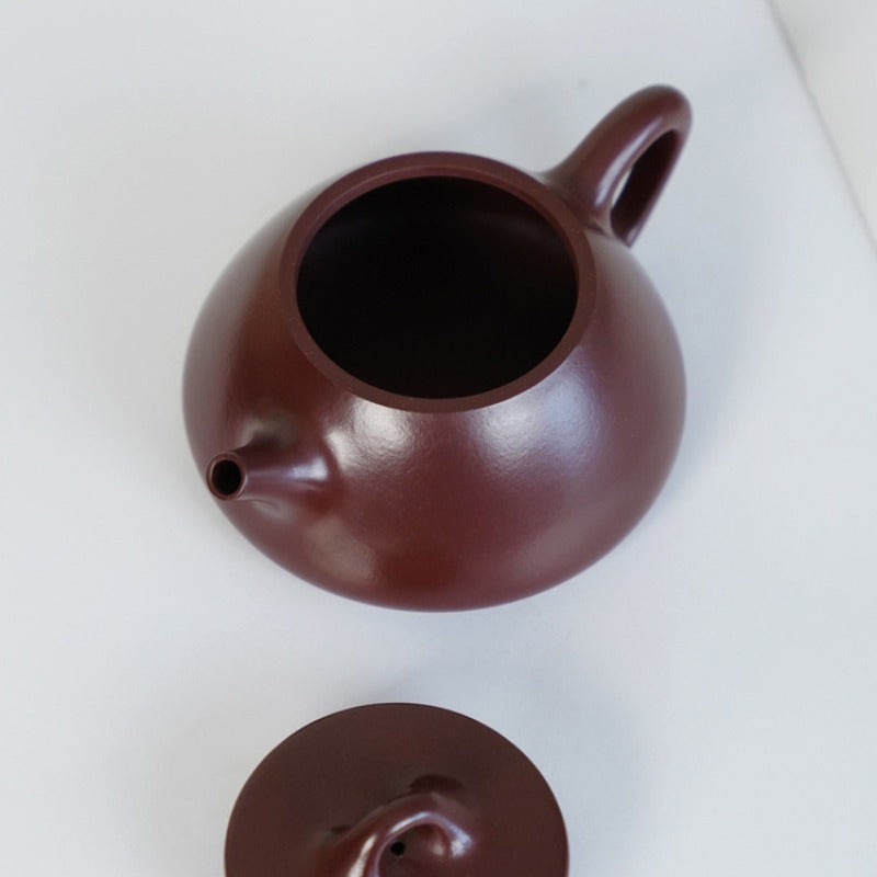 Full Handmade Yixing Zisha Teapot [Ping Gai Shi Piao Pot] (Zi Zhu Ni - 170ml)