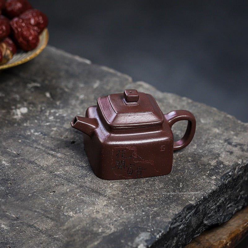 Full Handmade Yixing Zisha Teapot [Sifang Piao Xiang] (Zi Ni - 160ml) - YIQIN TEA HOUSE | yiqinteahouse.com | <200ml, full handmade zisha teapot, teapot, teaware