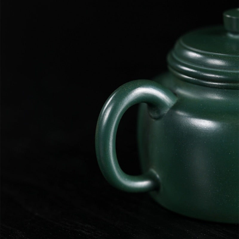 全手工宜兴紫砂茶壶 [德钟壶] (民国绿泥 - 180ml)