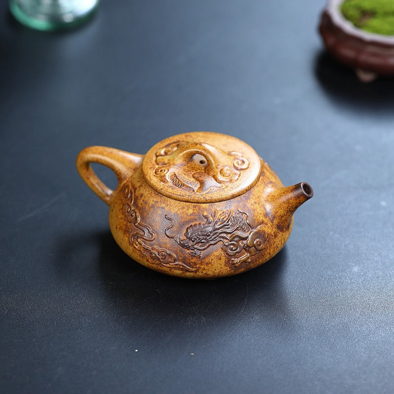 Yixing Zisha Teapot [Dragon Shi Piao] (Longgu Jin Sha - 310ml)