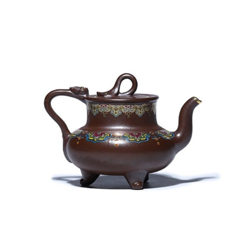Tetera Yixing Zisha hecha a mano [Sanzu Fan Hua] (Jinsha Zi Ni - 350ml)