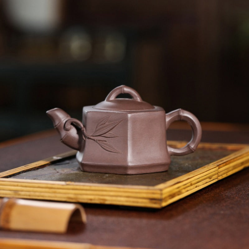 Yixing Zisha Teapot [Liufang Bamboo] (Zi Ni - 170ml)