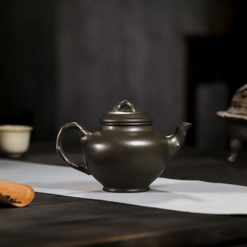 Full Handmade Yixing Zisha Teapot Set [Mei Bao Chun] (Feicui Qing Zi Ni - 320ml)