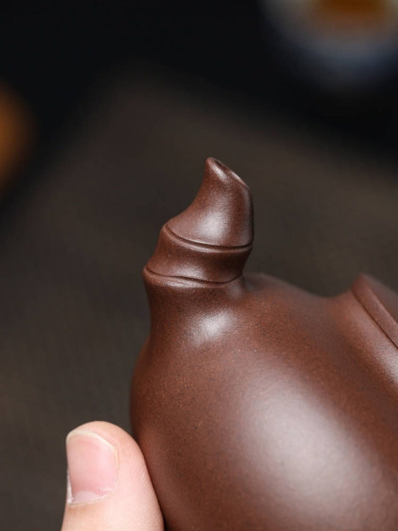 全手工宜兴紫砂茶壶 [雅竹壶] (紫泥 - 300ml)