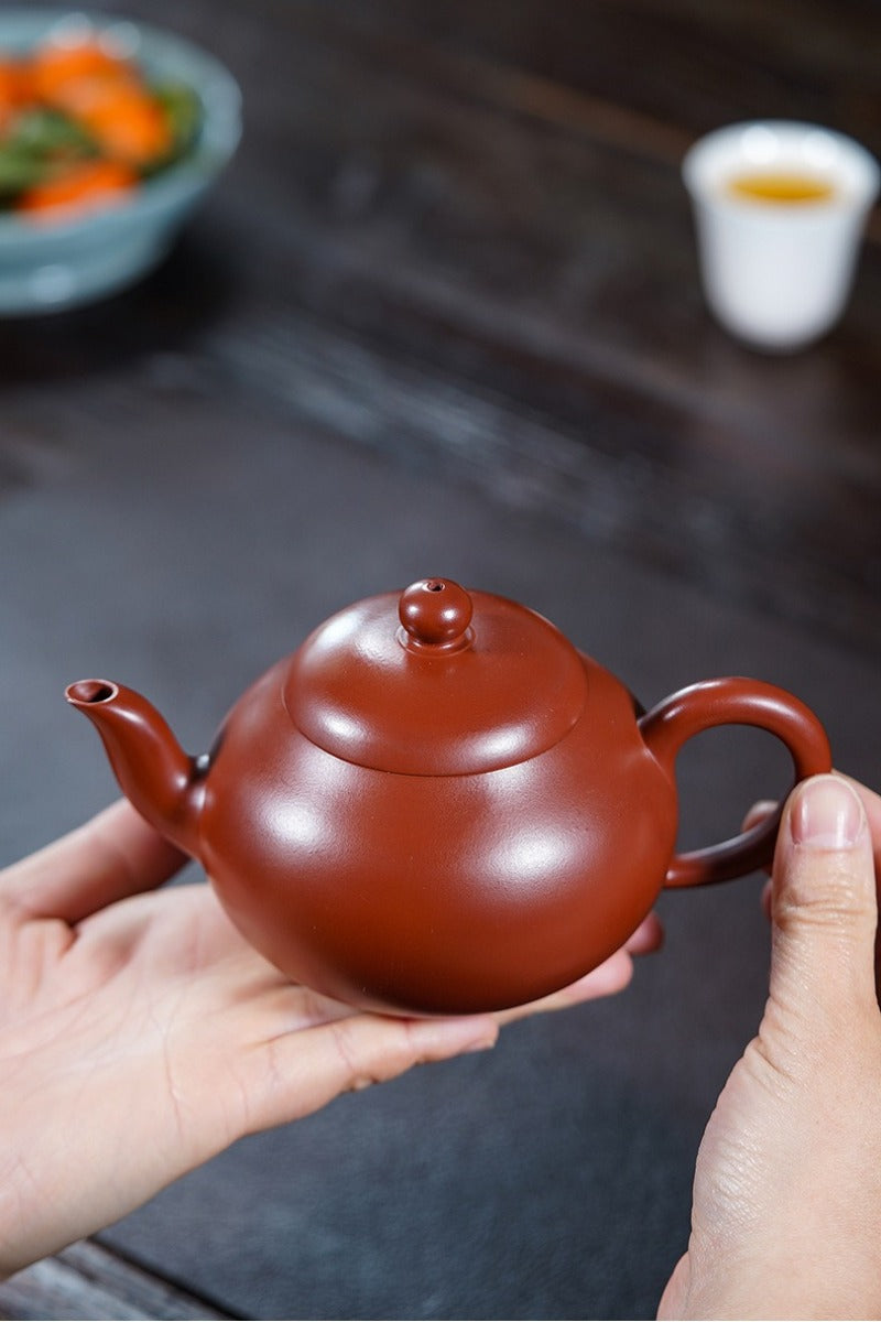 Teko Yixing Zisha Buatan Tangan Sepenuhnya [Wendan Pot] (Dahongpao - 300ml)