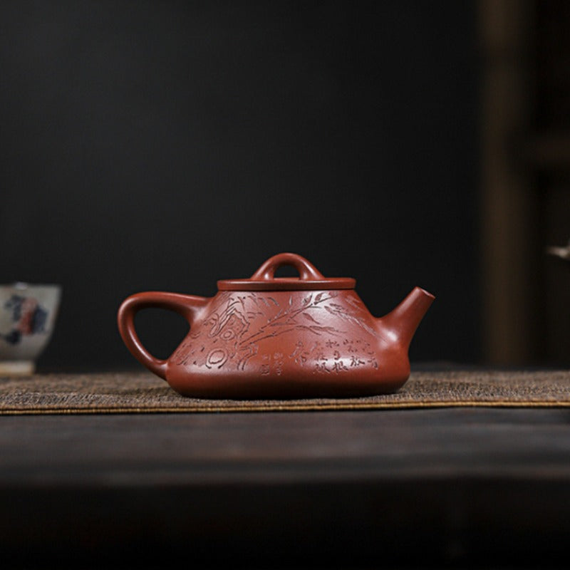 Full Handmade Yixing Zisha Teapot [Bamboo Happiness] (Hong Pi Long - 240ml) - YIQIN TEA HOUSE | yiqinteahouse.com | 200-300ml, full handmade zisha teapot, teapot, teaware