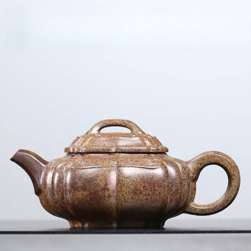 Full Handmade Yixing Zisha Teapot [Jinnang Ruyi Pot] (Di Cao Qing Firewood Fired - 180ml)