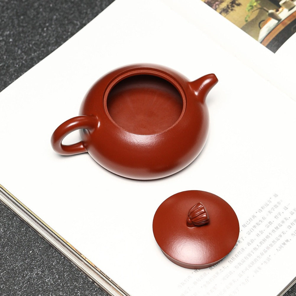 Full Handmade Yixing Zisha Teapot [Lotus Pod Half Moon Pot] (Dahongpao - 170ml)