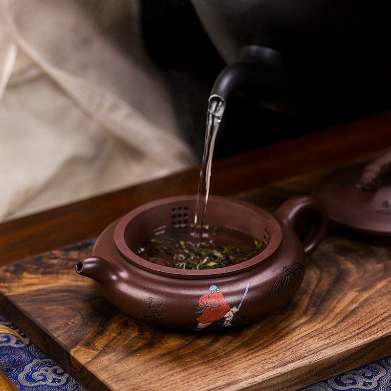 全手工宜兴紫砂茶壶[武松打虎] (紫茄泥- 350ml) – YIQIN TEA HOUSE 一