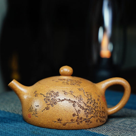 Full Handmade Yixing Zisha Teapot [Half Moon Pot] (Wucai Lao Duan Ni - 200ml)