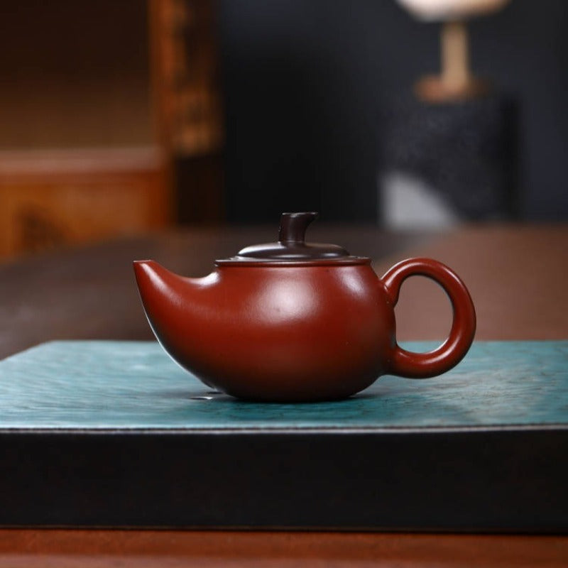 Vollständig handgefertigte Yixing Zisha Teekanne [Zweifarbige Röhrenkanne] (Hong Ni / Zi Ni - 170ml)