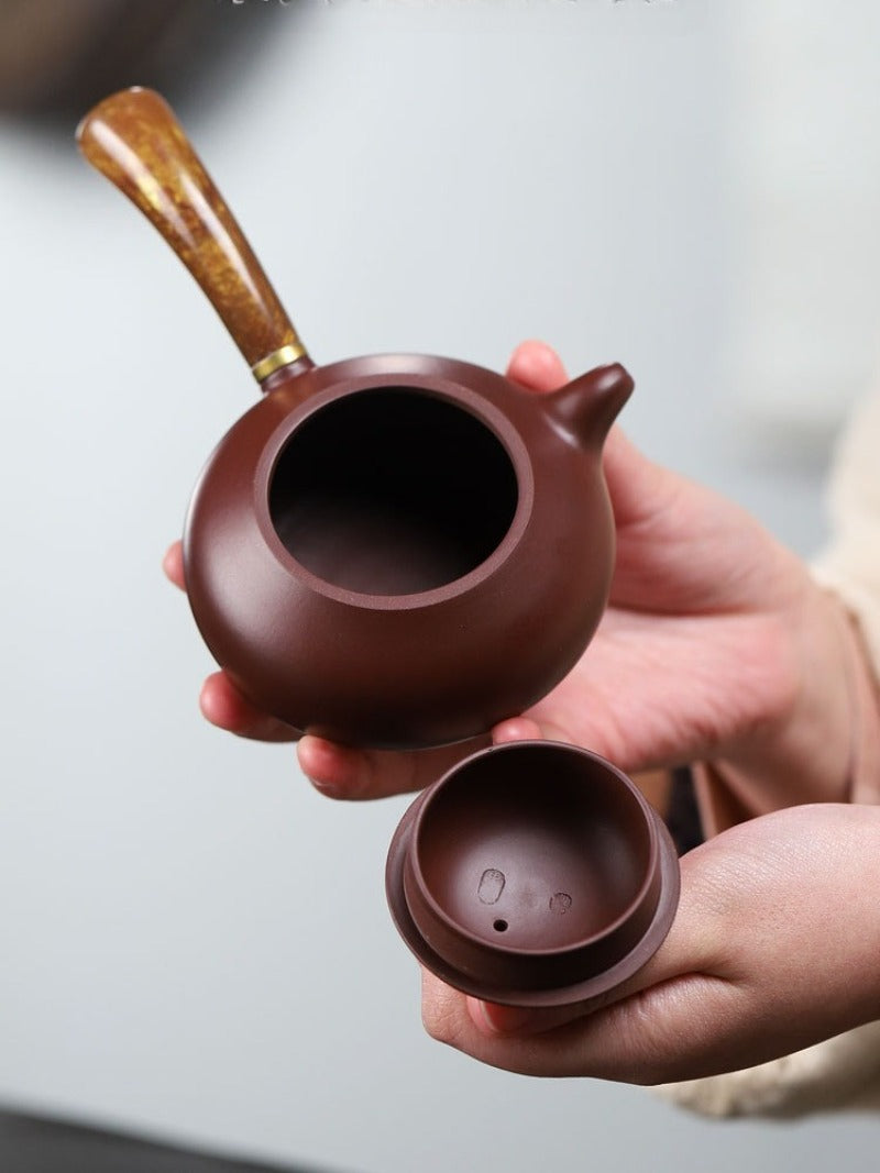 Yixing-Zisha-Teekanne [Tang Yu Wendan] (Zi Zhu Ni/Dahongpao - 200 ml)