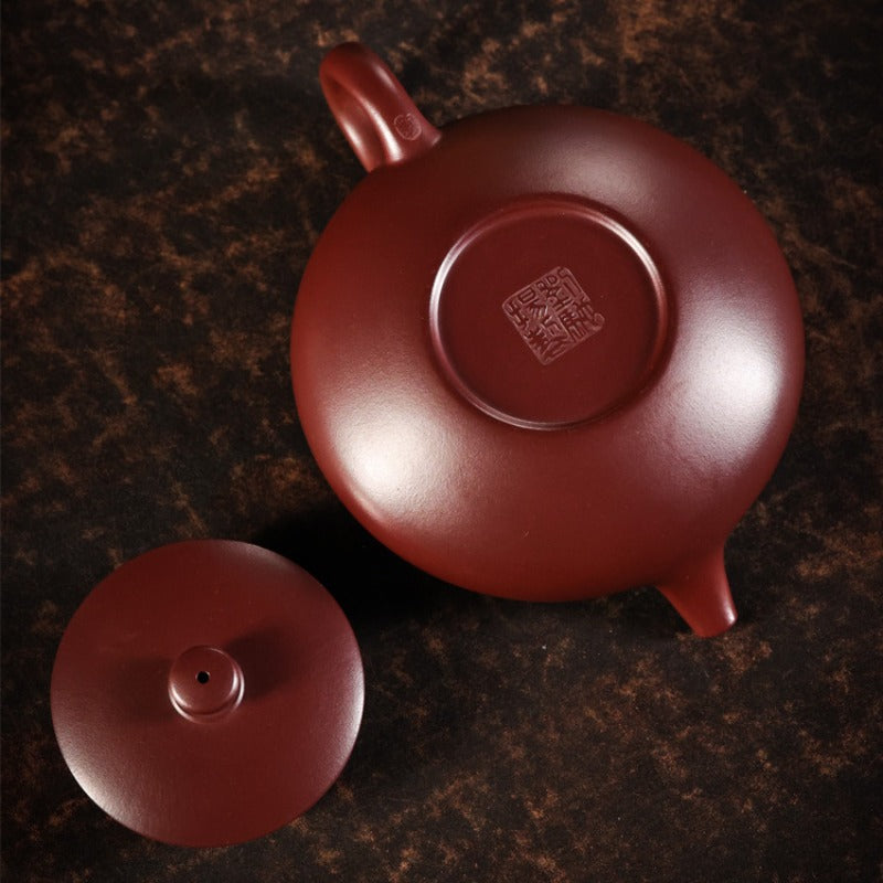 Vollständig handgefertigte Yixing-Zisha-Teekanne 【San Pan Kanne】 (Long Xue Sha - 230 ml)