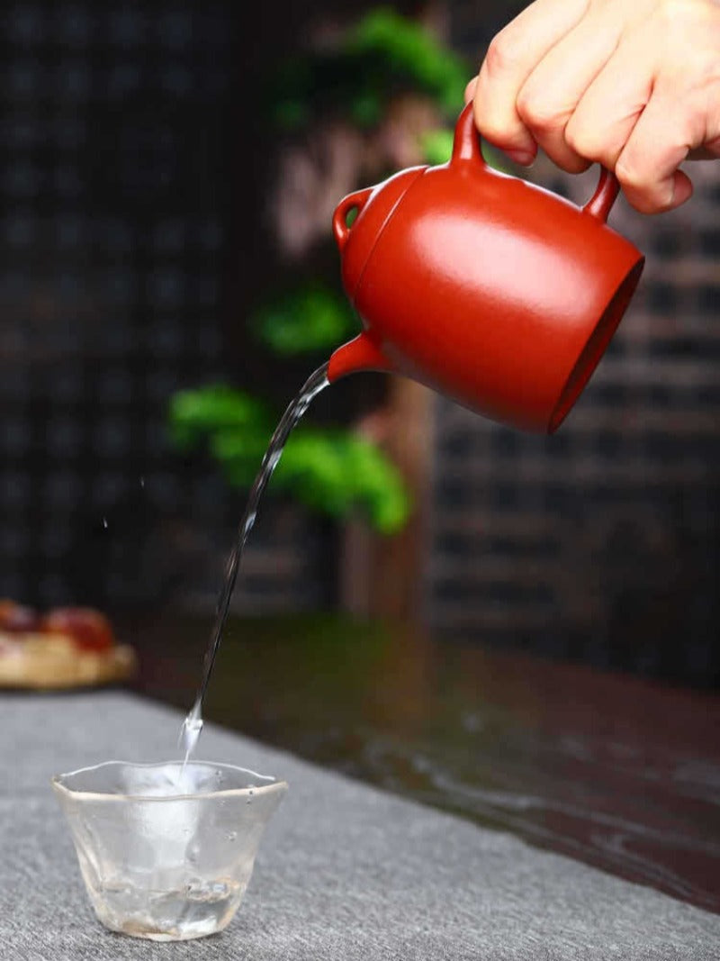 全手工宜兴紫砂茶壶 [秦权壶] (大红袍 - 180ml)