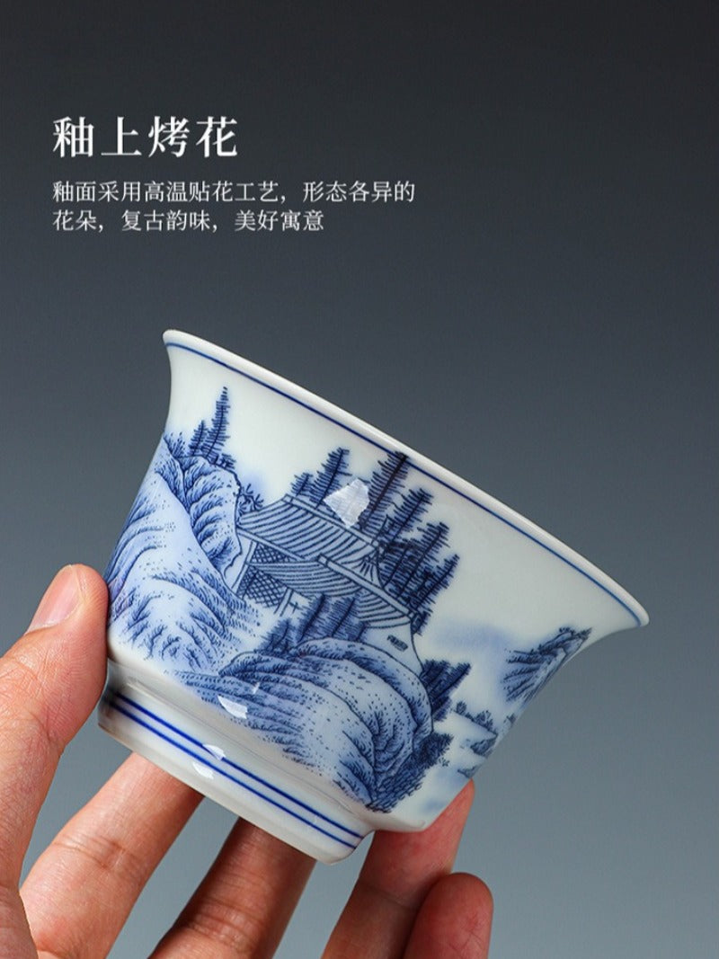 Ancient Celadon Style Ceramic [Jinxiu Heshan] Sancai Gaiwan Set 190ml