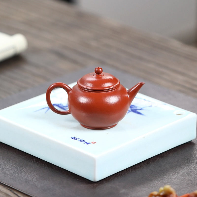 Yixing Zisha Teapot [Shui Ping] (Wrinkled Skin Zhu Ni - 95ml)