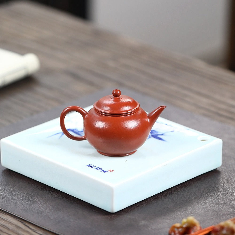 Yixing Zisha Teapot [Mini Shui Ping] (Wrinkled Skin Zhu Ni - 95ml)