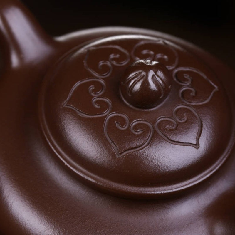 全手工宜兴紫砂茶壶 [四季如意壶] (紫泥 - 260ml)