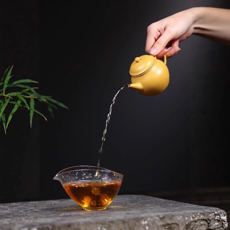 Yixing Zisha Teapot [Shui Ping] (Huangjin Zhu Ni - 150ml)