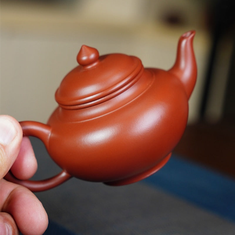 Teiera Yixing Zisha completamente fatta a mano [Mini Xiao Ying Pot] (Dahongpao - 120ml)