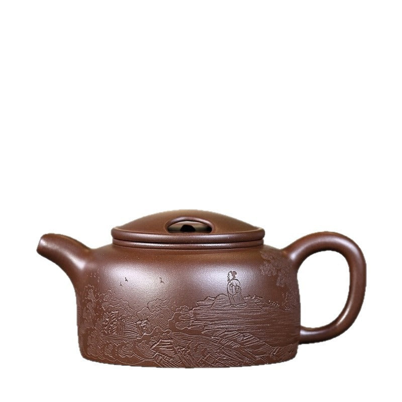 Full Handmade Yixing Zisha Teapot [Niu Gai Lianzi Pot] (Zi Ni - 230ml)
