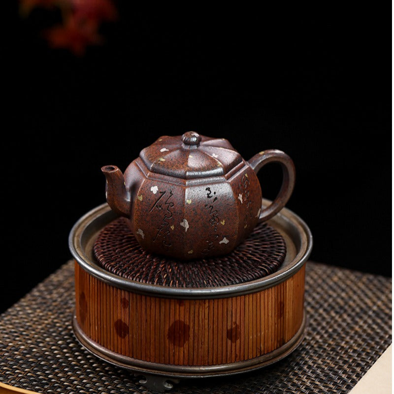 Full Handmade Yixing Zisha Teapot [Octagon Pear] (Firewood Fired Duan Ni - 250ml) - YIQIN TEA HOUSE | yiqinteahouse.com | 200-300ml, full handmade zisha teapot, teapot, teaware