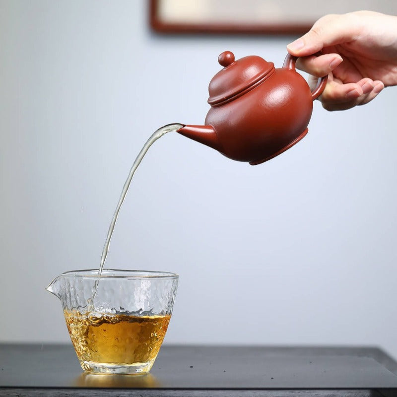 全手工宜兴紫砂茶壶 [水平壶] (小煤窑朱泥 - 220ml)