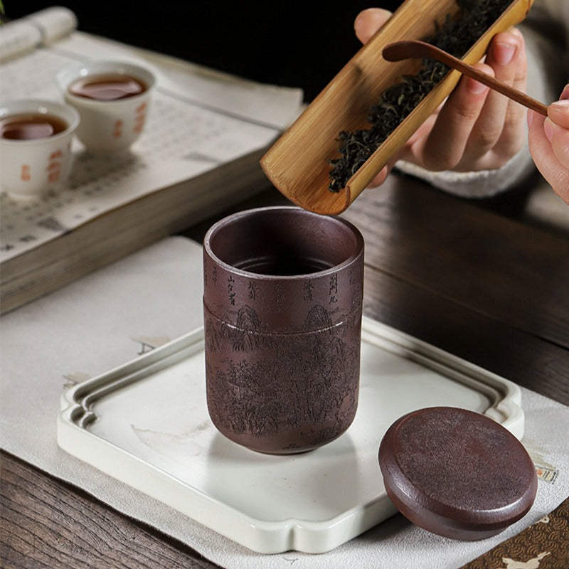 Handmade Yixing Zisha Travel Tea Cup [Xian Ju] (Zi Ni - 150ml)