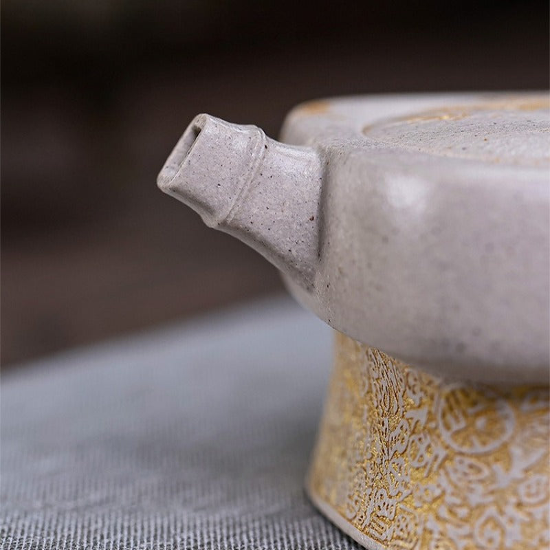 Théière Yixing Zisha entièrement faite à la main [Enjoy] (Bai Duan Ni - 280 ml)