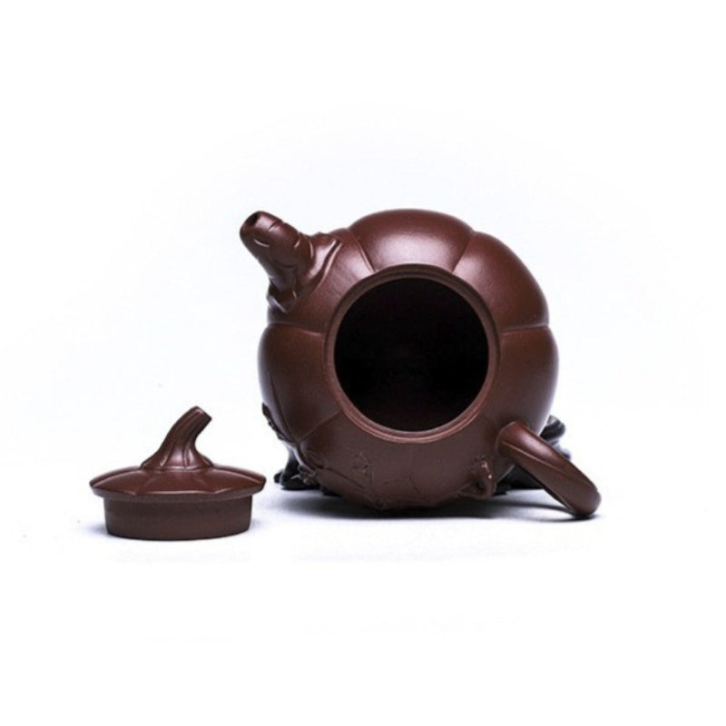 Full Handmade Yixing Zisha Teapot [Pumpkin] (Zi Ni - 380ml)