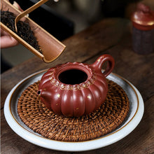 Load image into Gallery viewer, Full Handmade Yixing Zisha Teapot [Jin Wen Ruyi 金纹如意] (Long Xue Sha - 180ml)
