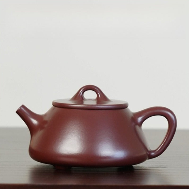 Full Handmade Yixing Zisha Teapot [Ping Gai Shi Piao Pot] (Zi Zhu Ni - 170ml)