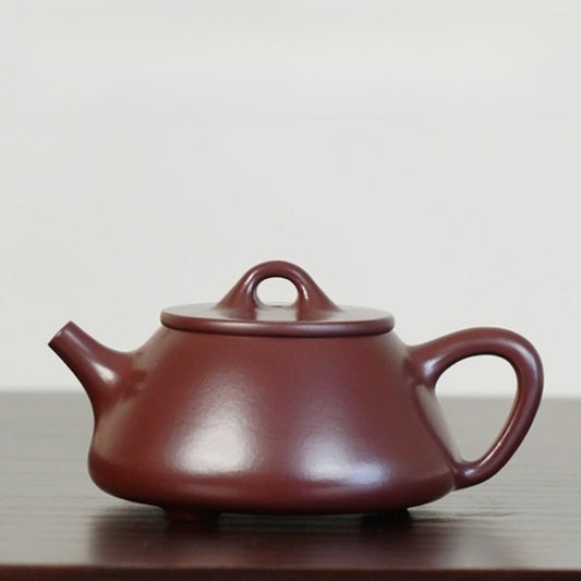 Full Handmade Yixing Zisha Teapot [Ping Gai Shi Piao Pot] (Zi Zhu Ni - 170ml)