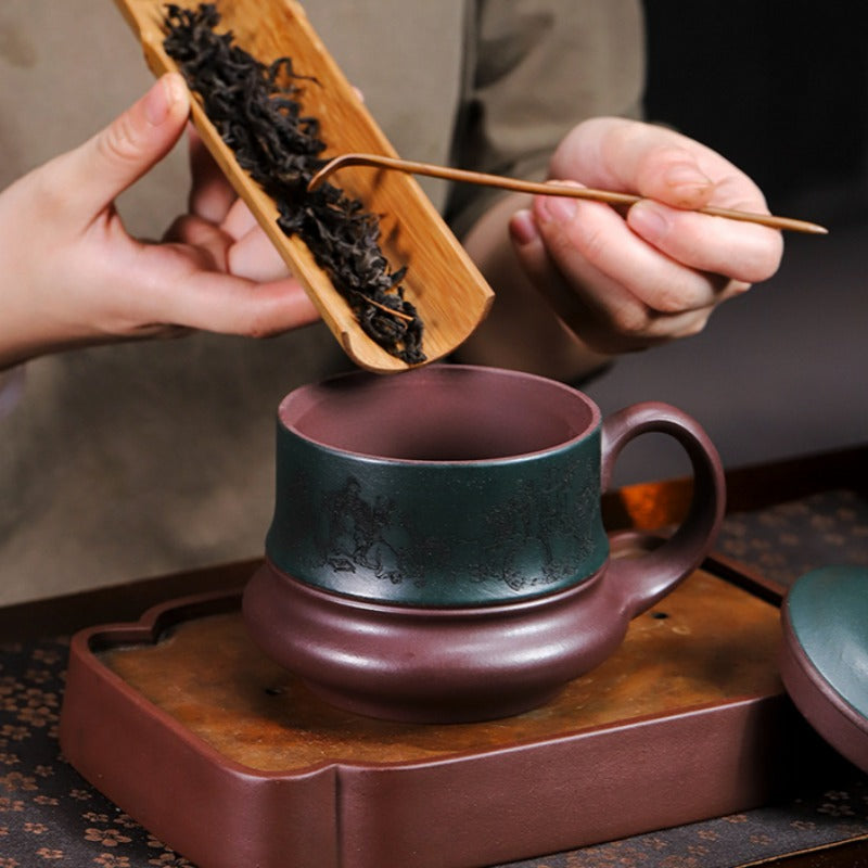 Master Handmade Yixing Zisha Tea Mug [Baxian Cheng Rui] (Jinsha Zi Ni - 480ml) - YIQIN TEA HOUSE | yiqinteahouse.com | tea mug, teaware