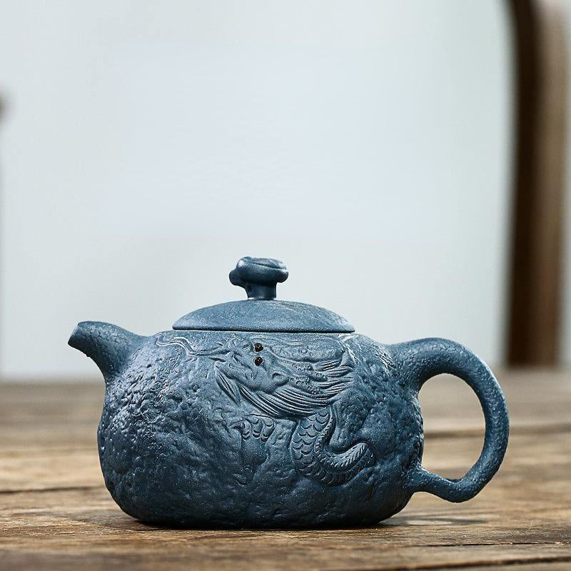 宜兴紫砂茶壶 [龙供春] (绿泥 - 280ml)