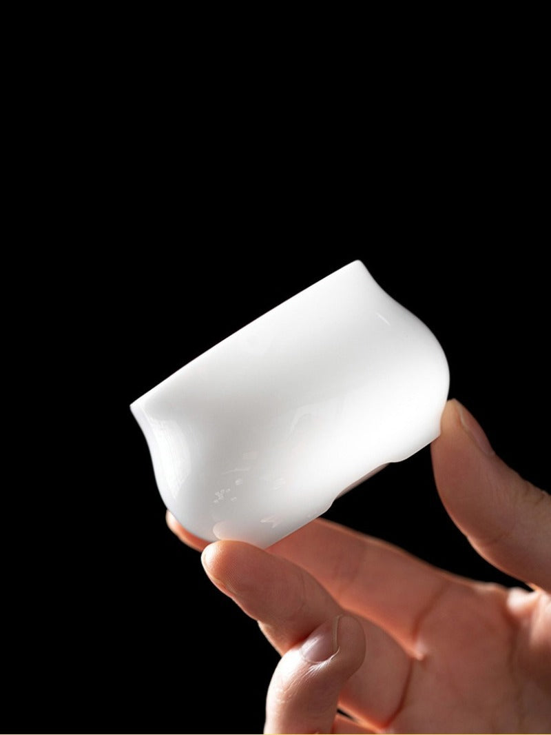 Ice Jade White Porcelain Glazed Tea Strainer [Yuan Zu]