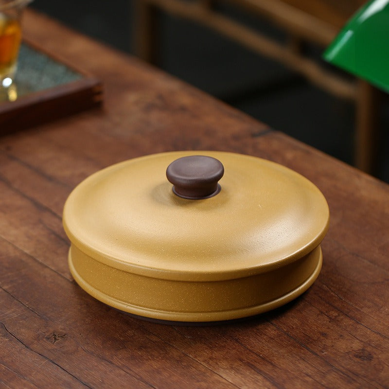 宜兴紫砂 茶饼罐 茶叶罐 存茶罐 [简约] 层叠款