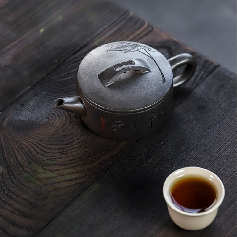 Théière Yixing Zisha entièrement faite à la main [Zhi Xiang Hanwa] (Tian Qing Ni - 200 ml)
