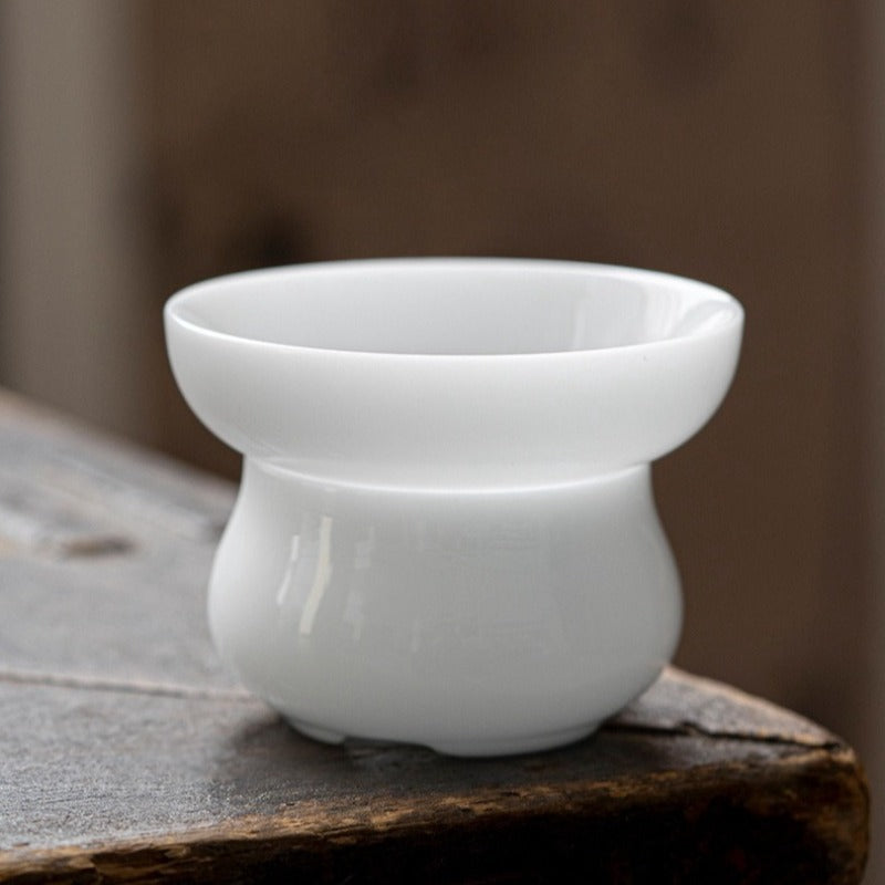 Ice Jade White Porcelain Glazed Tea Strainer [Yuan Zu]