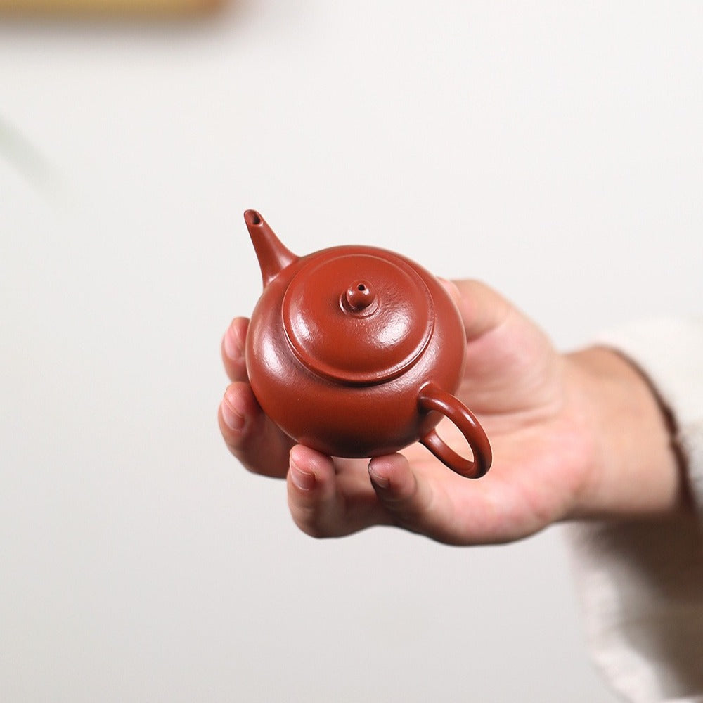 Yixing Zisha Teapot [Mini Shui Ping] (Wrinkled Skin Zhu Ni - 95ml)