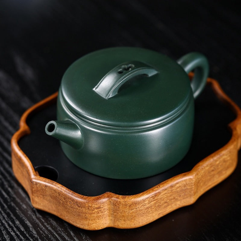 全手工宜兴紫砂茶壶 [汉瓦壶] (民国绿泥 - 220ml)