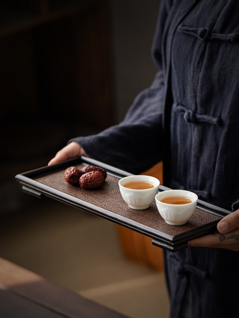 Sandalwood Bamboo Rattan Tea Tray - YIQIN TEA HOUSE | yiqinteahouse.com | tea tray, teaware