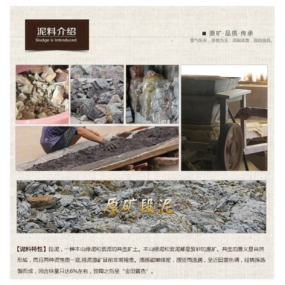 Théière Yixing Zisha entièrement faite à la main [Pot Hanwa] (Qing Duan Ni - 240 ml)