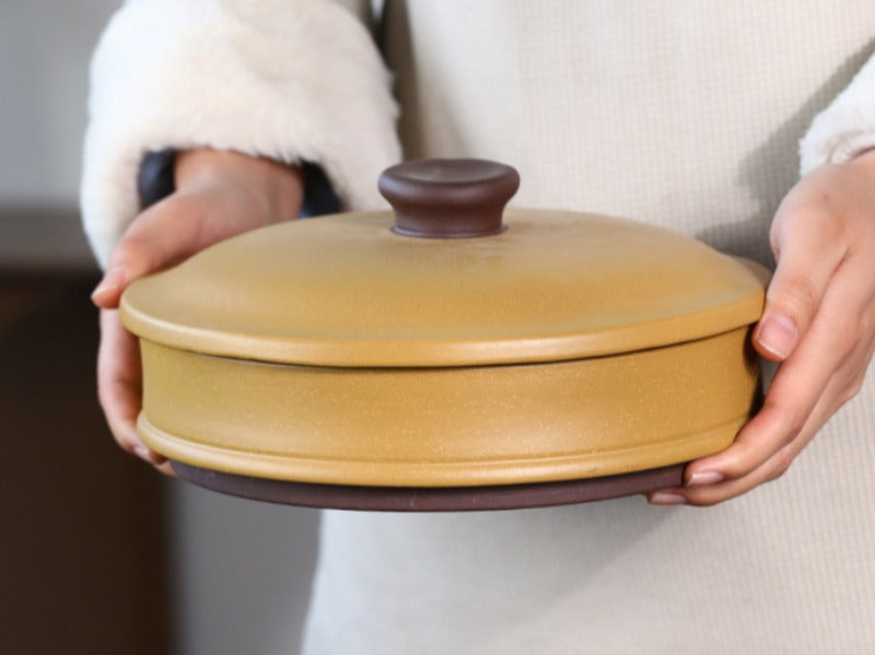 宜兴紫砂 茶饼罐 茶叶罐 存茶罐 [简约] 层叠款