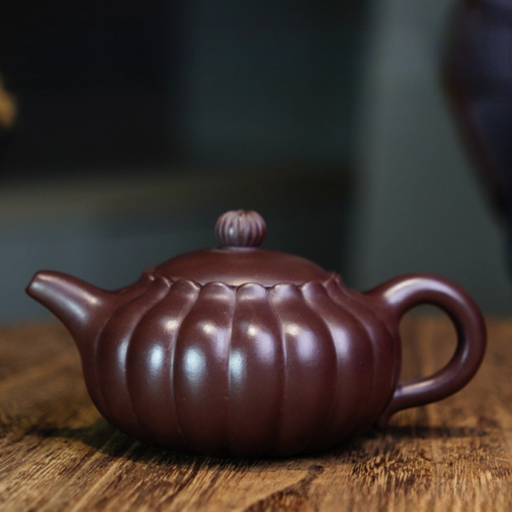 全手工宜兴紫砂茶壶 [菊蕾壶] (老紫泥 - 170ml)