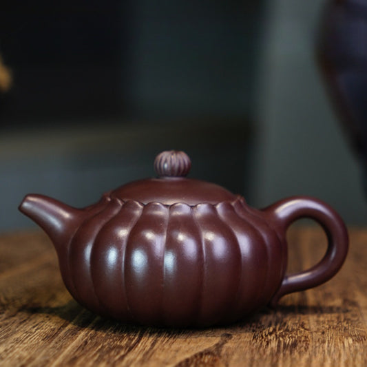 全手工宜兴紫砂茶壶 [菊蕾壶] (老紫泥 - 170ml)