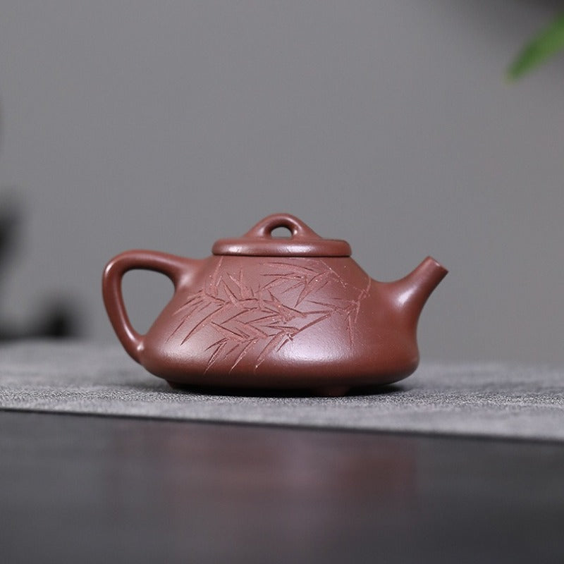 Yixing Zisha Teapot [Qingfeng Ziye Shi Piao] (Zi Ni - 180ml)