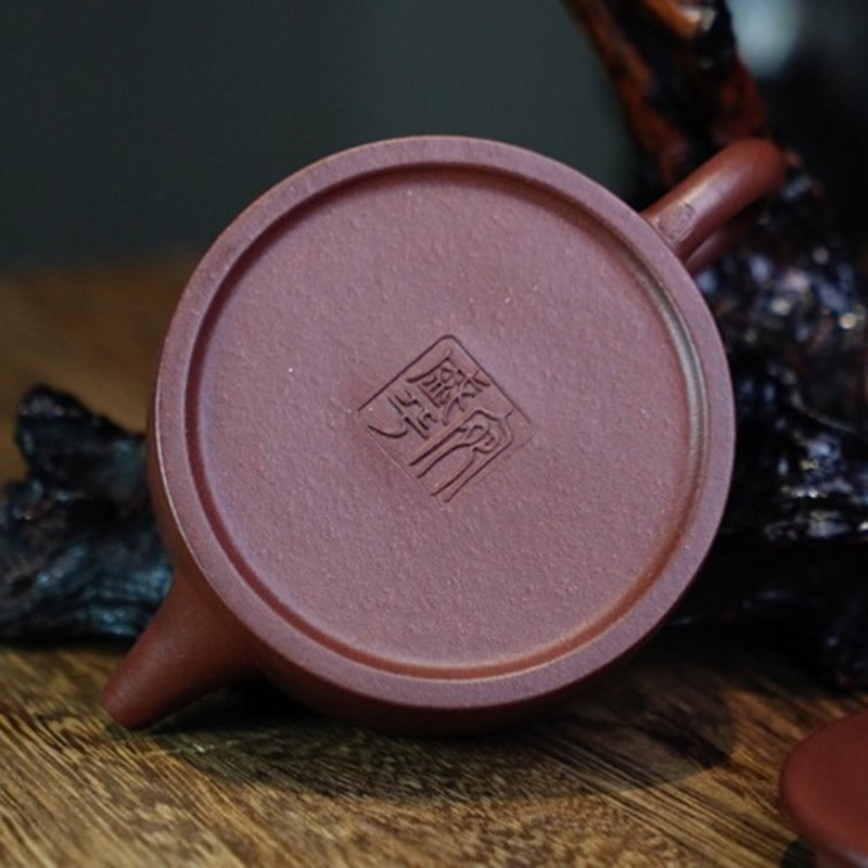 Théière Yixing Zisha entièrement faite à la main [Pot Hanwa] (Di Cao Qing - 110 ml)
