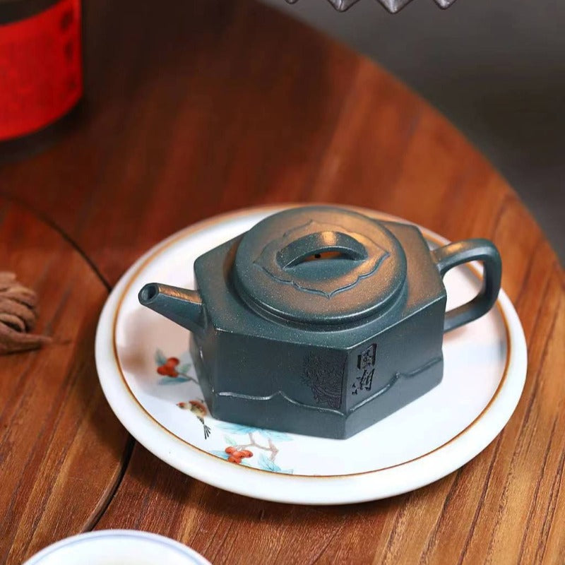 Yixing Zisha Teapot [Liufang Lianhua] (Lu Ni - 340ml)