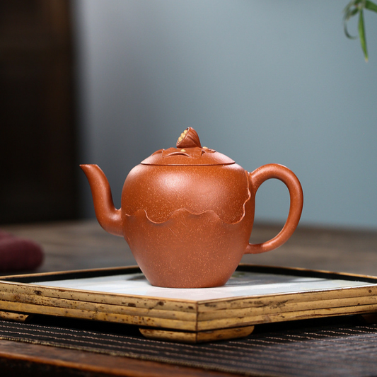 Yixing Zisha Teapot [Lotus Beauty Shoulder 清荷美人肩] (Hong Jiang Po Ni - 290ml)